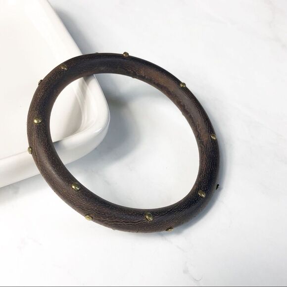 J. Crew Studded Wooden Bangle - Picture 3 of 4